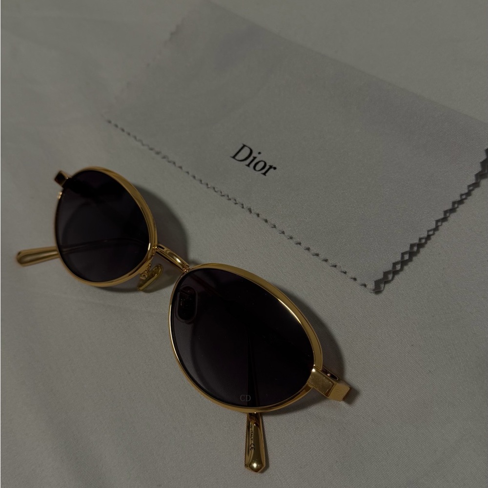 Dior Gold Frame Sunglasses with Dark Lenses